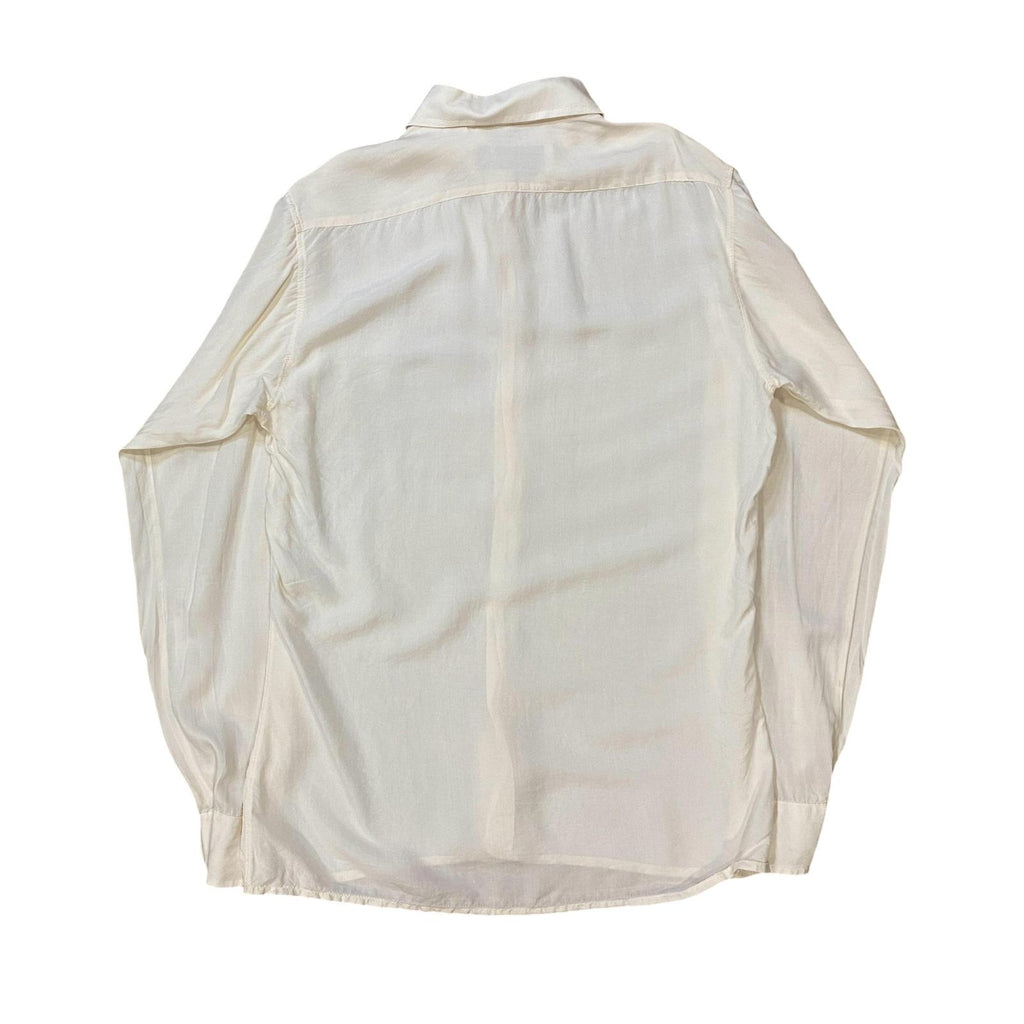Vintage LG Adams Pure Silk Button Up Shirt Cream M