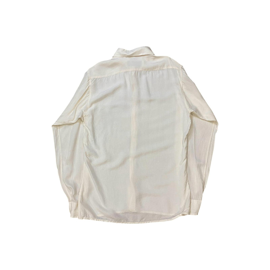 Vintage LG Adams Pure Silk Button Up Shirt Cream M