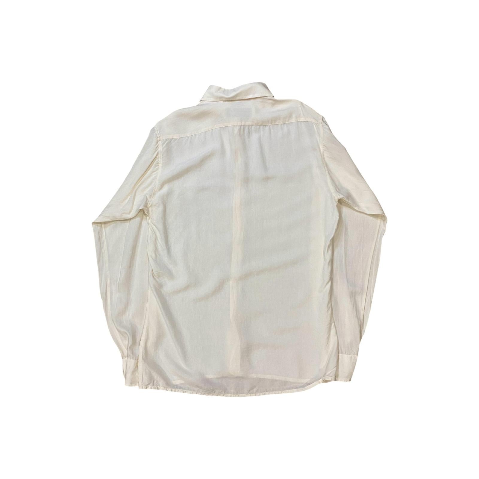 Vintage LG Adams Pure Silk Button Up Shirt Cream M