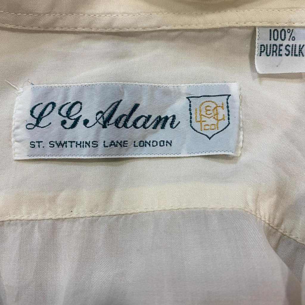 Vintage LG Adams Pure Silk Button Up Shirt Cream M