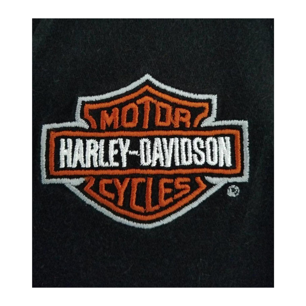 Harley Davidson Women's Embroidered Logo Patch Short Sleeve T Shirt Black XL