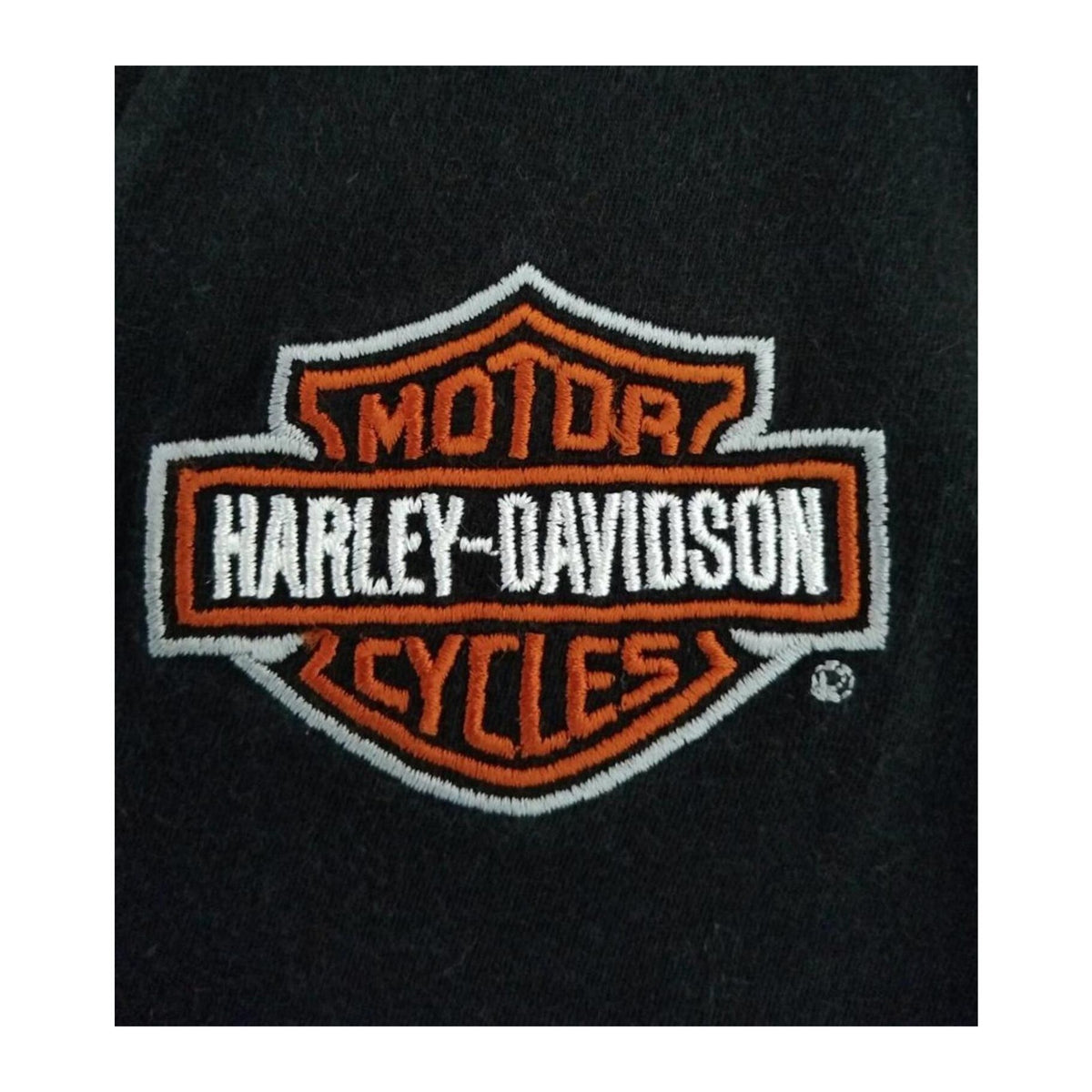 Harley Davidson Women's Embroidered Logo Patch Short Sleeve T Shirt Black XL