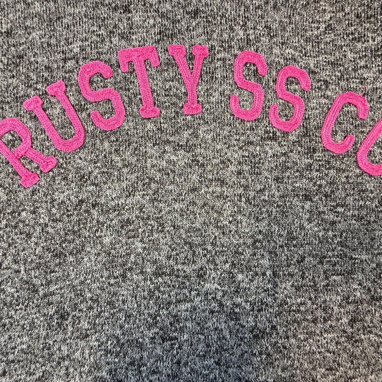 Rusty Surf Women's Y2K Embroidered Hoodie Grey M