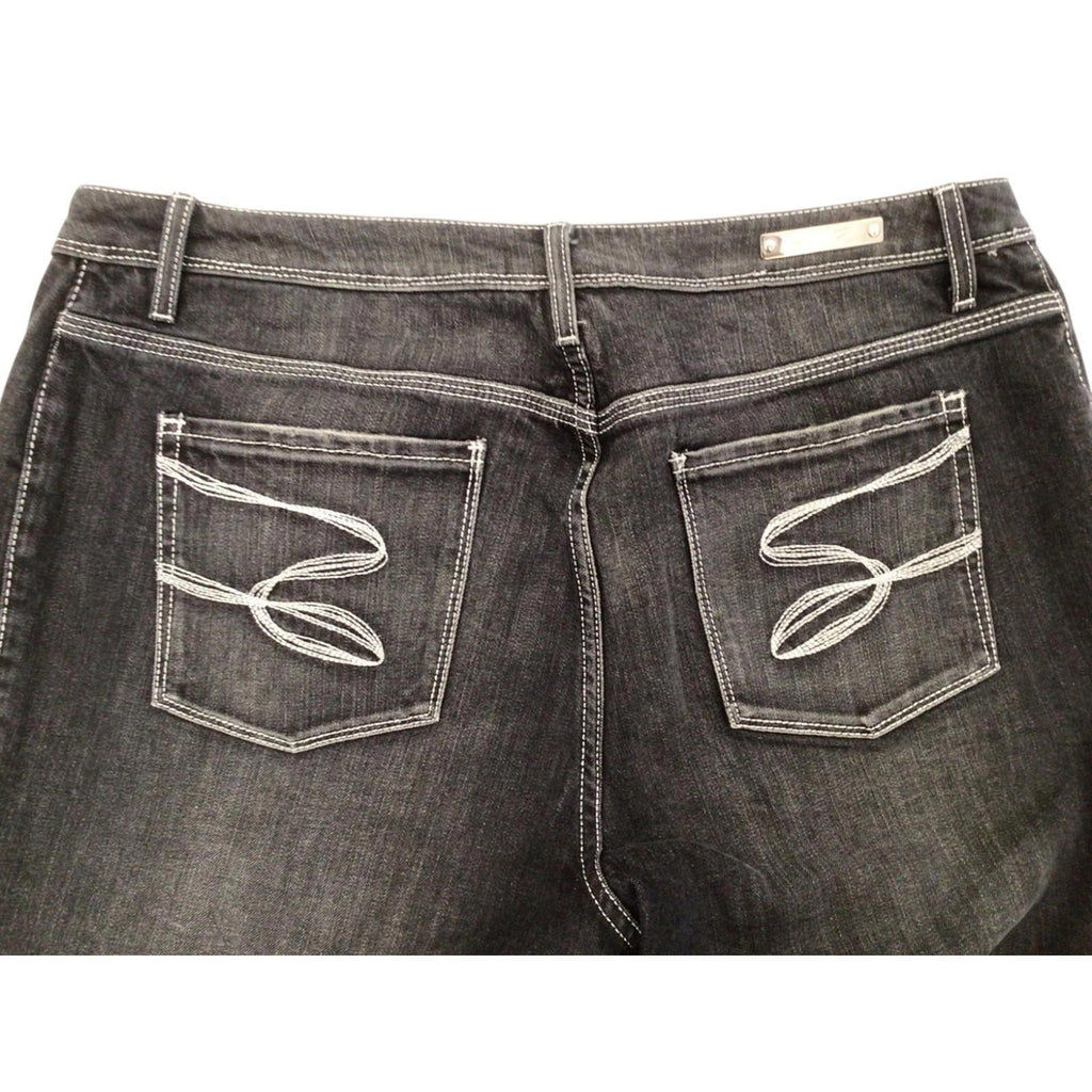 SEVEN7 Women's Y2K Contrast Stitch Bootcut Denim Jeans Black US16
