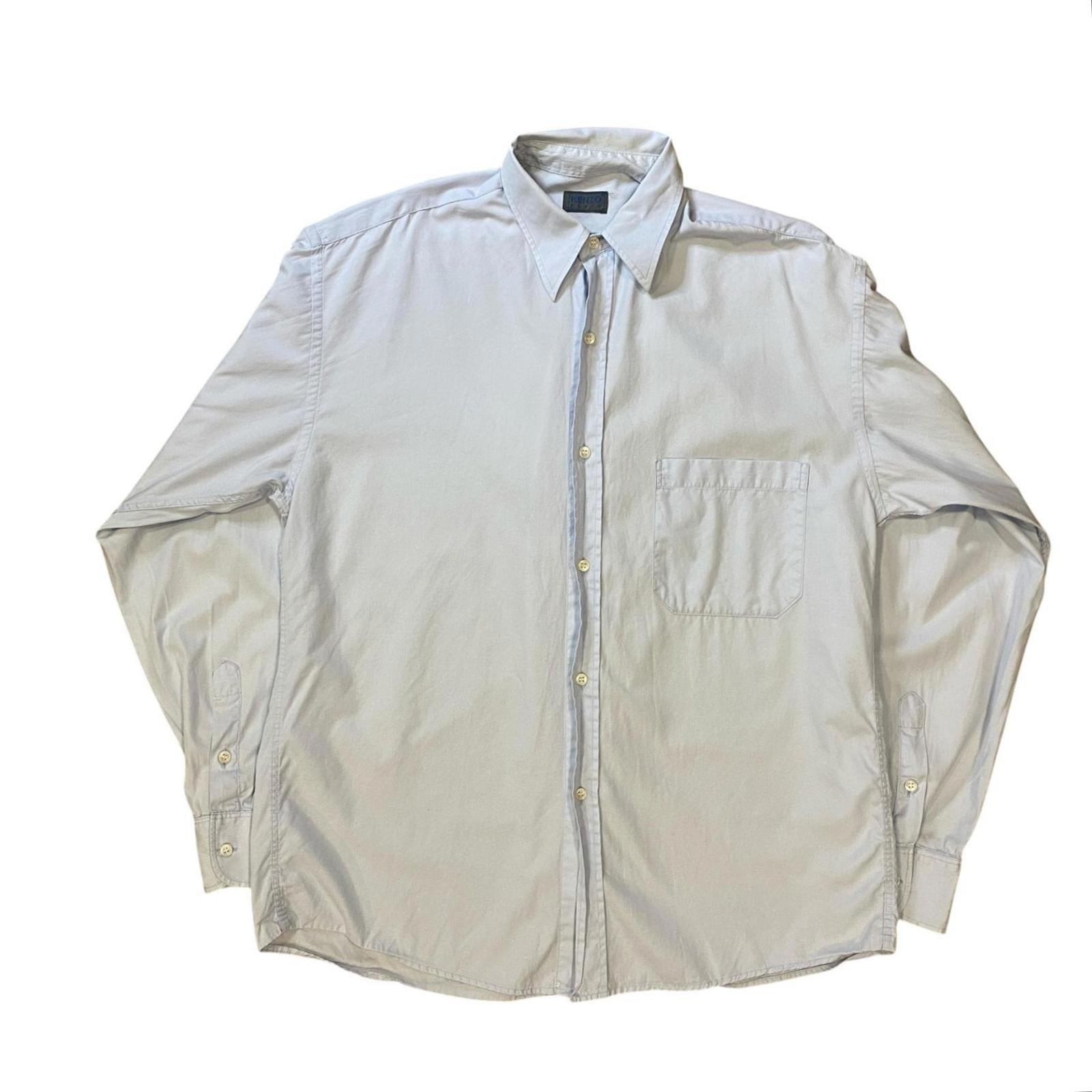 Vintage Kenzo Paris Cotton Button Up Light Blue M