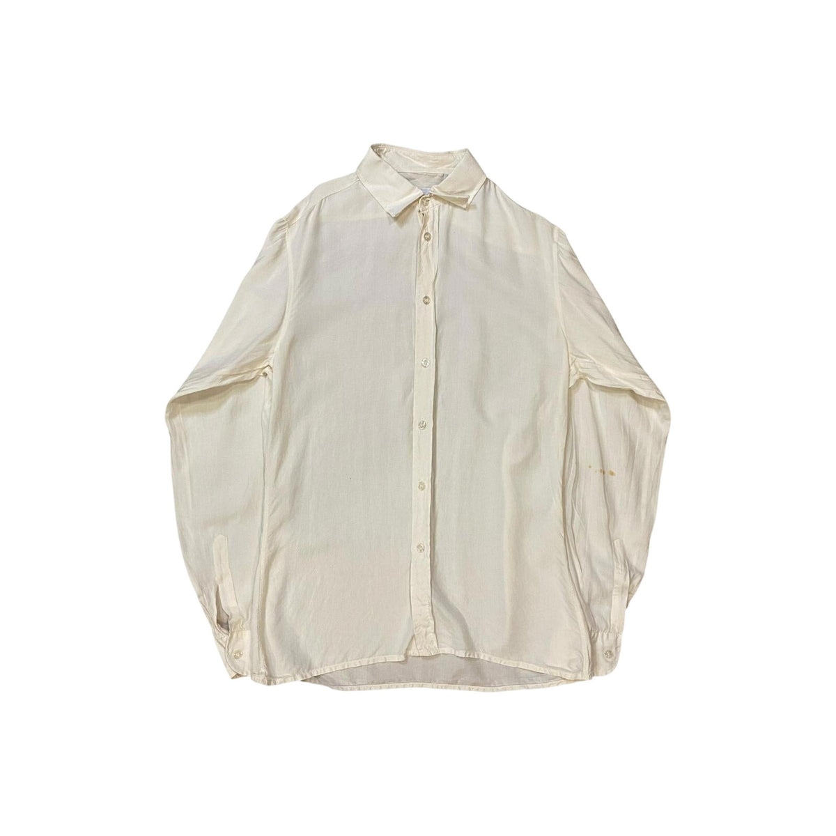 Vintage LG Adams Pure Silk Button Up Shirt Cream M