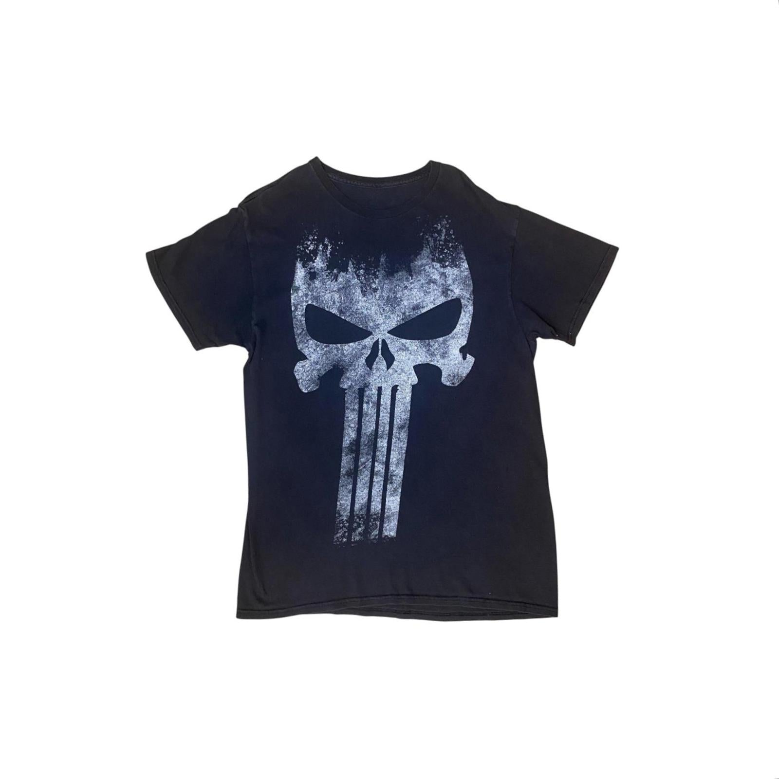 Punisher Skull Y2K Short Sleeve T Shirt Black M