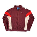 Adidas Originals Trefoil Double Layer Fleece Lined Jacket Burgundy M