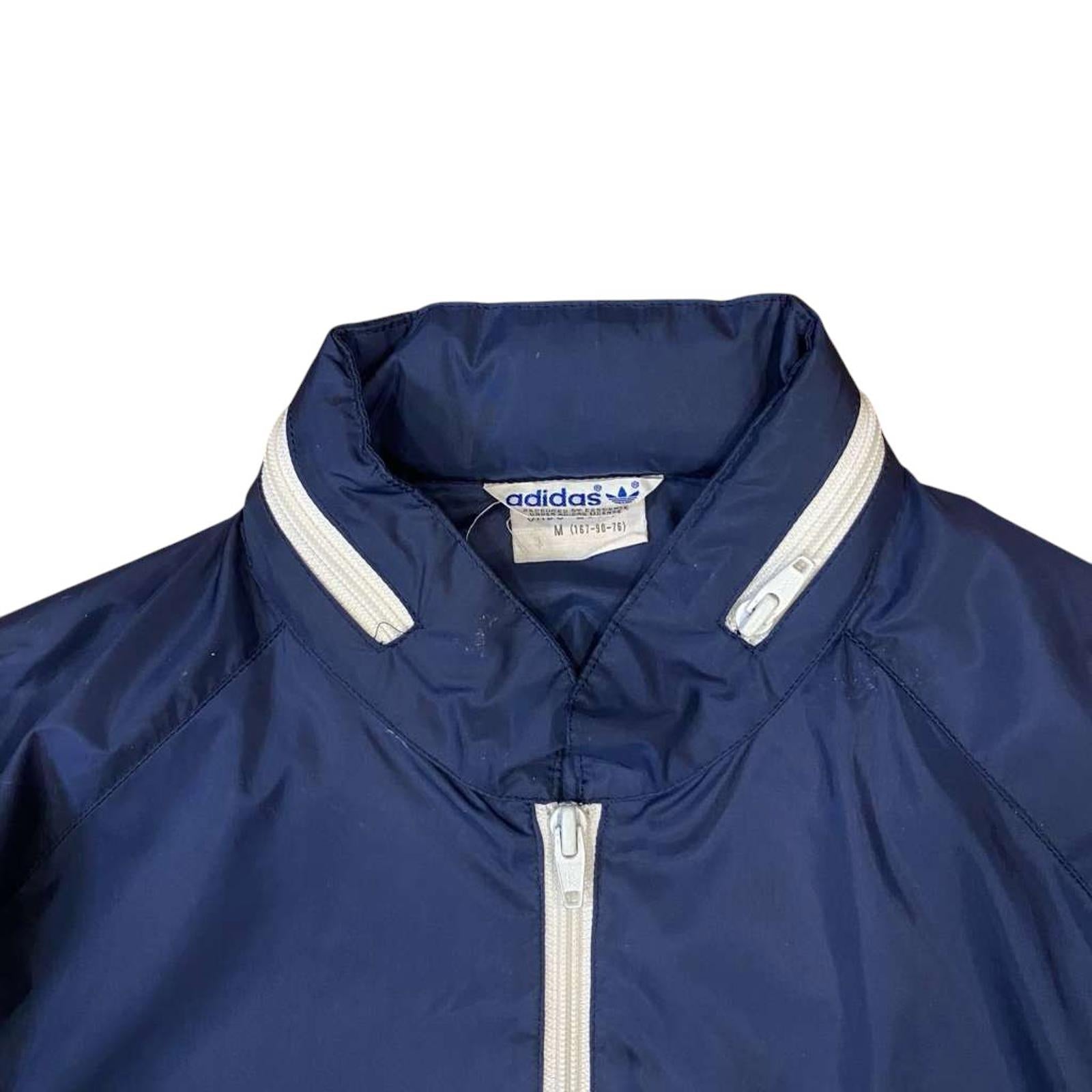 Vintage 1970's Adidas Descente Made in Japan Jacket 3 Stripes Navy M BNWOT