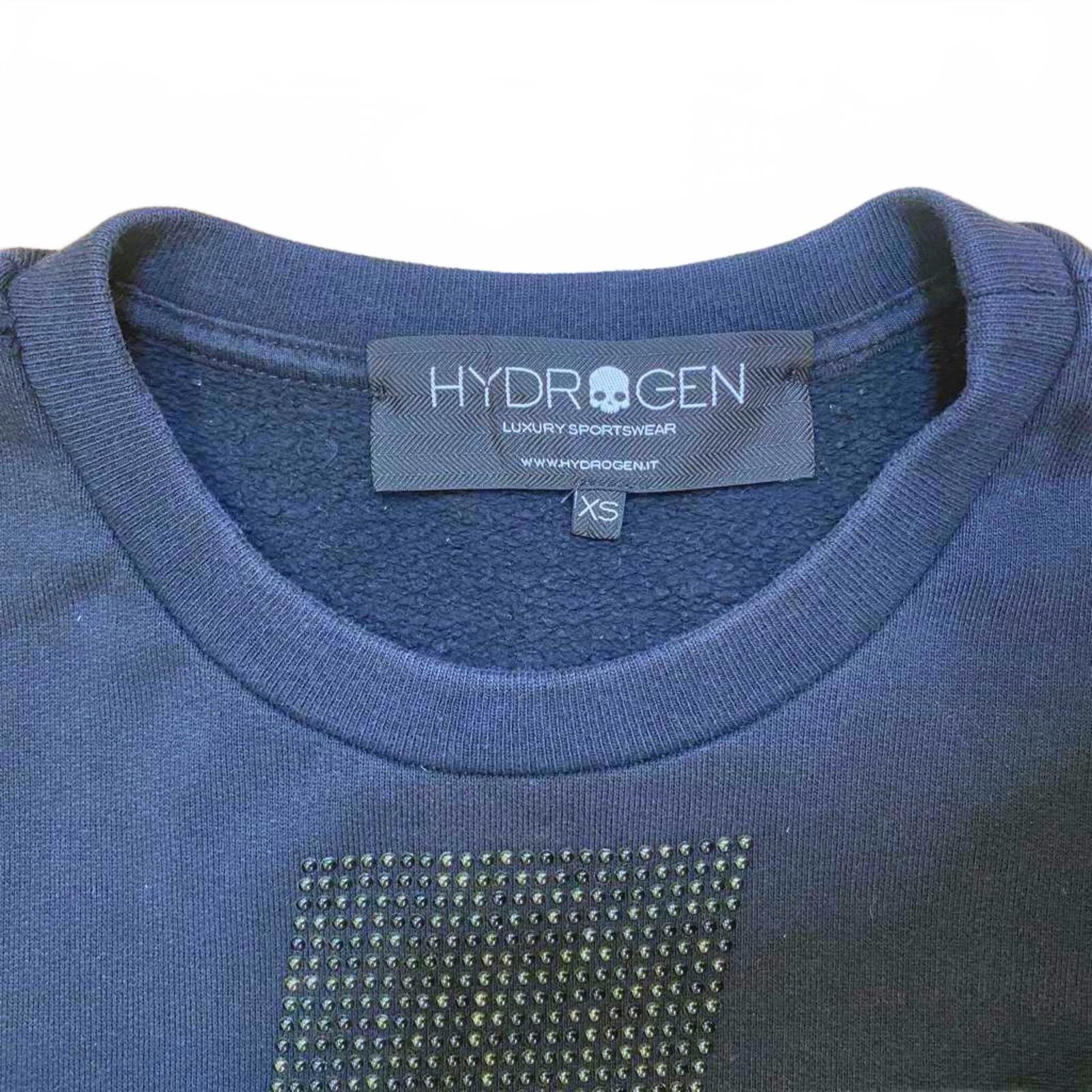 Hydrogen Rhinestone Crewneck Sweatshirt Black XS