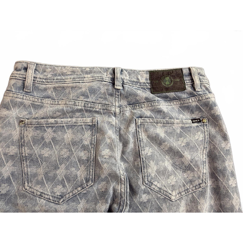 Only Japan Vintage Y2K Clover Print Straight Leg Denim Jeans 10