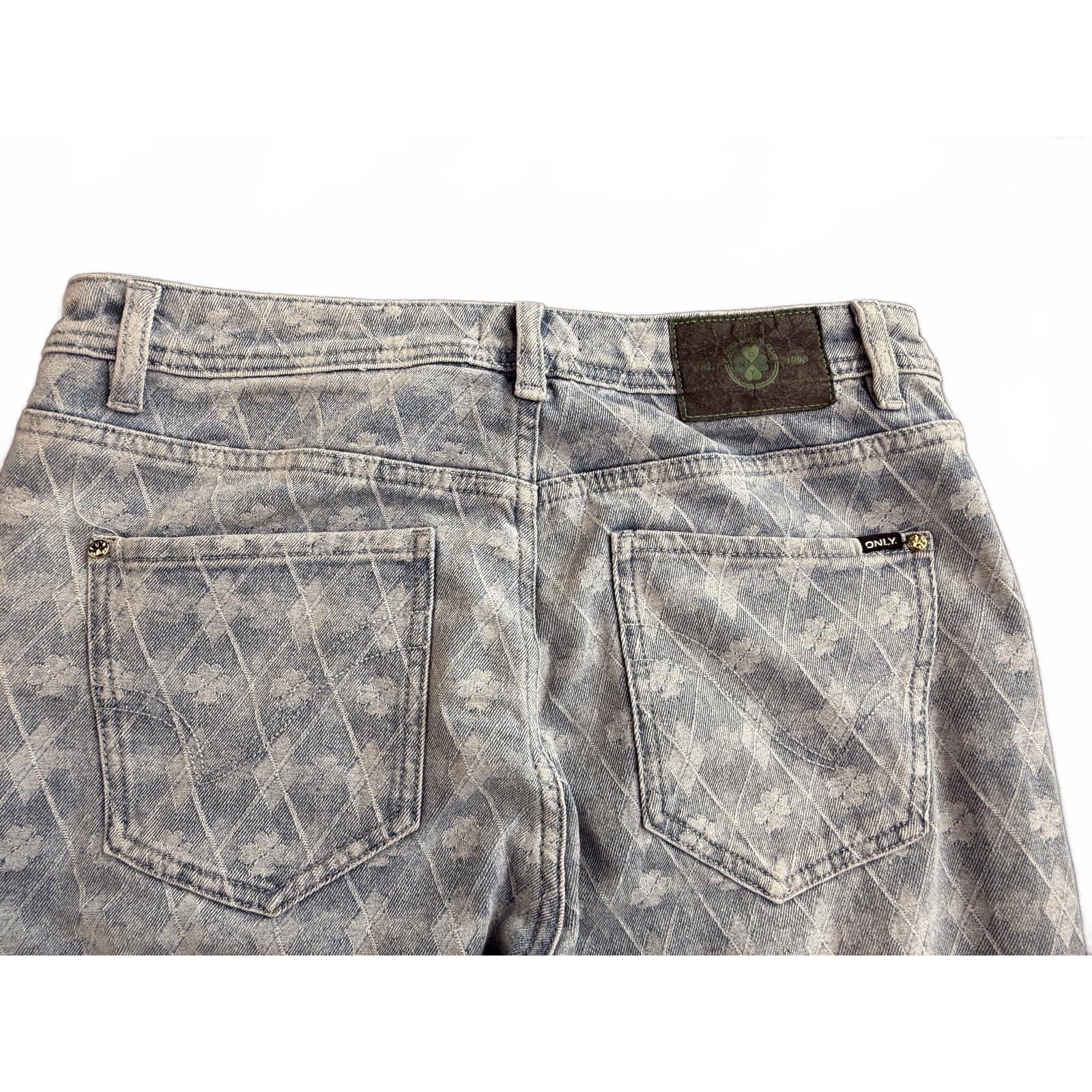 Only Japan Vintage Y2K Clover Print Straight Leg Denim Jeans 10
