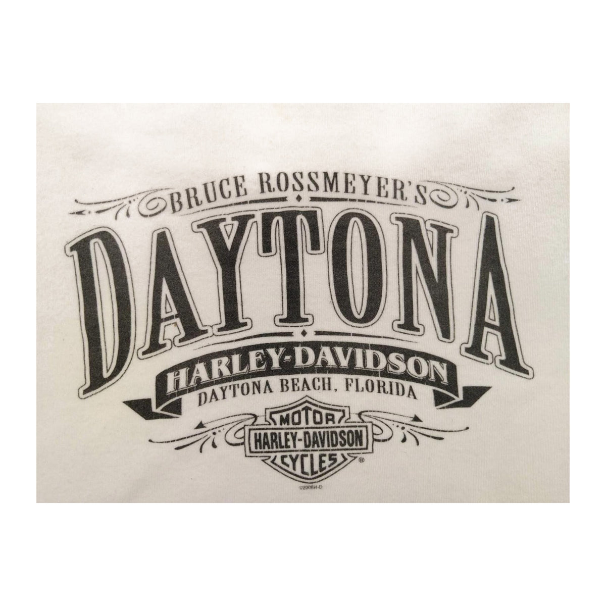 Harley Davidson Daytona 2006 Scoop Neck T Shirt White L Made USA