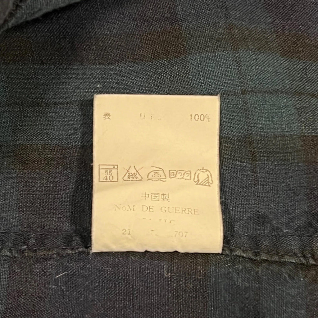 Nom De Guerre Quarter Sleeve Button Up Plaid Shirt Green M