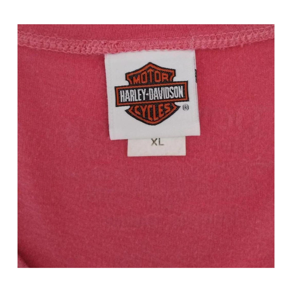Vintage Harley Davidson Women's Fleur de Lis Graphic Domenicos Pink XL Made USA
