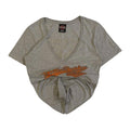 Vintage Harley Davidson Women's 03 Short Sleeve Deep V Neck T Shirt Grey XL