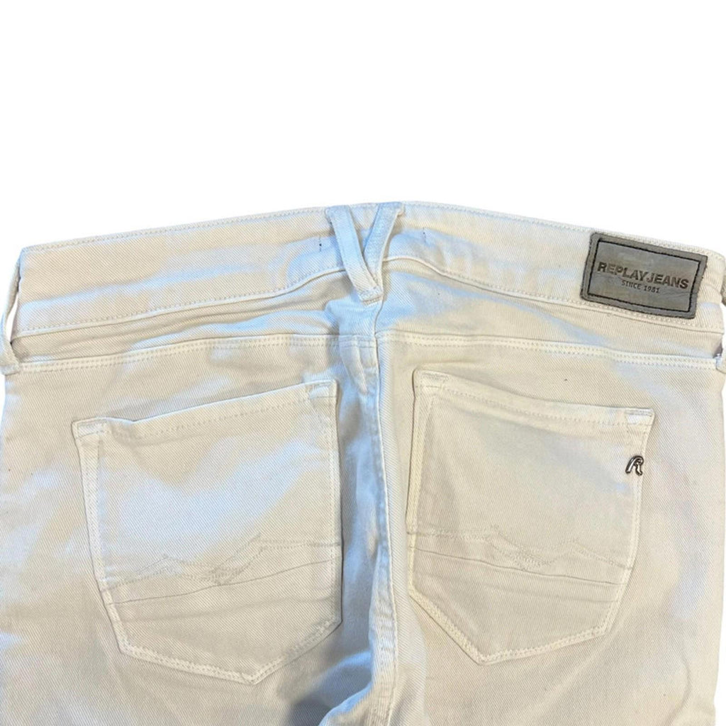 Replay 00s Indie Sleaze Zipper Pocket Skinny Denim Jeans White 4