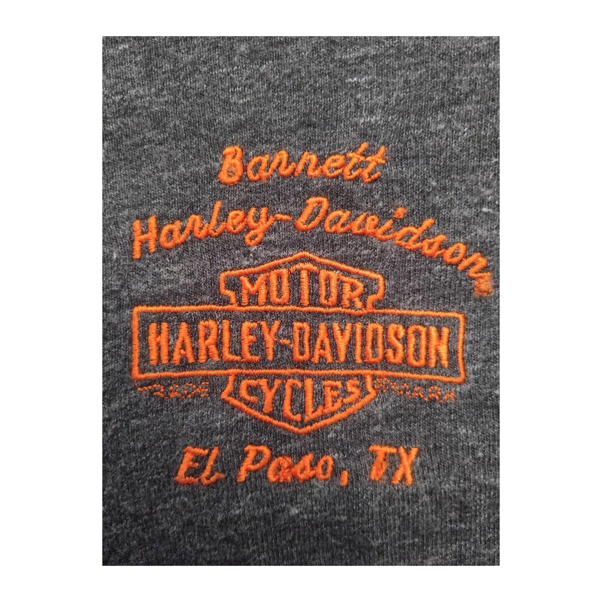 Vintage Harley Davidson Women's Embroidered Logo Long Sleeve T Shirt Grey 2XL