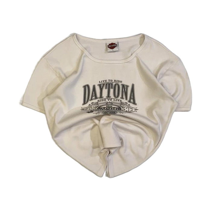 Harley Davidson Daytona 2006 Scoop Neck T Shirt White L