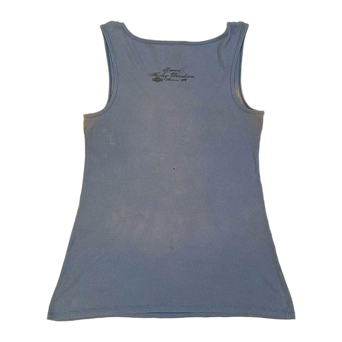 Harley Davidson Women's Ribbed Sleeveless Tank Top Blue S Made USA
