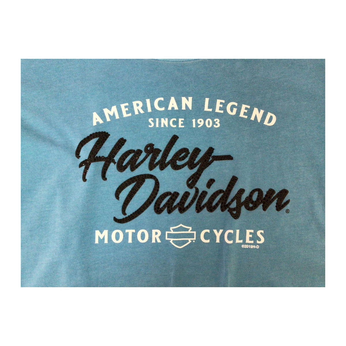 Harley Davidson American Legend Short Sleeve Women's T Shirt Blue L