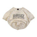 Vintage Harley Davidson Women's Vintage Logo Lace Trim Short Sleeve T Shirt White 2XL
