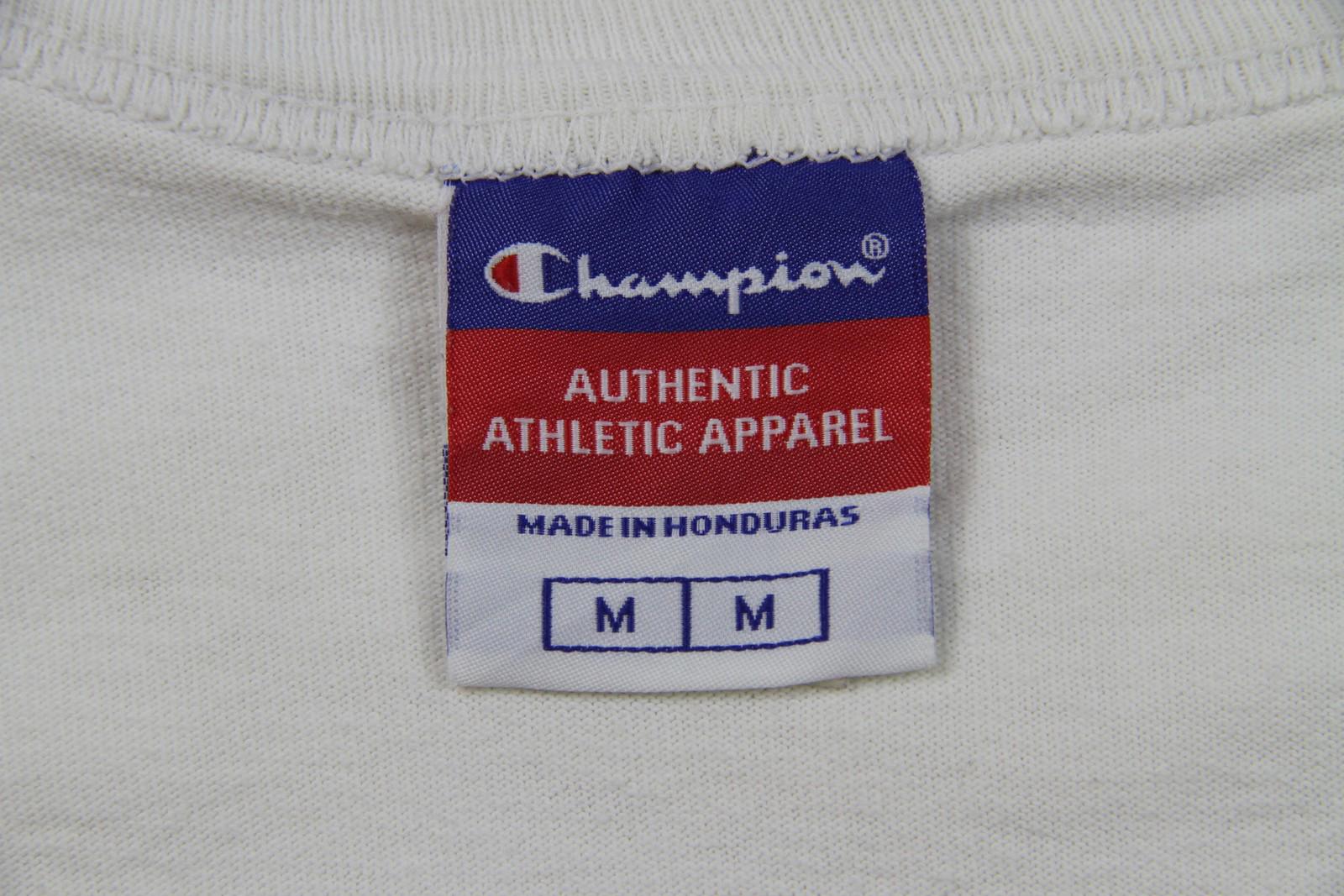 Vintage Champion White Crew Neck Short Sleeve T Shirt M