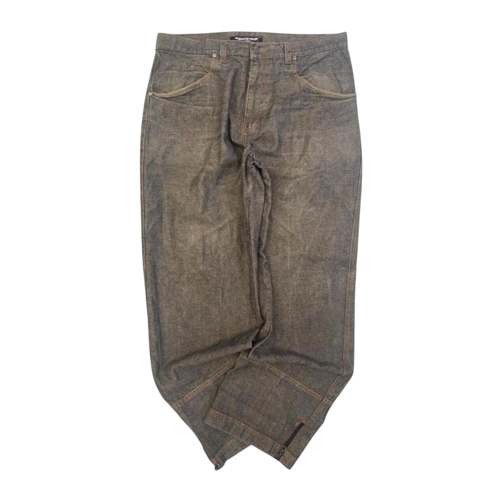 CYGAS Straight Jeans Metallic Cotton Blend Grey Mens W38 L34