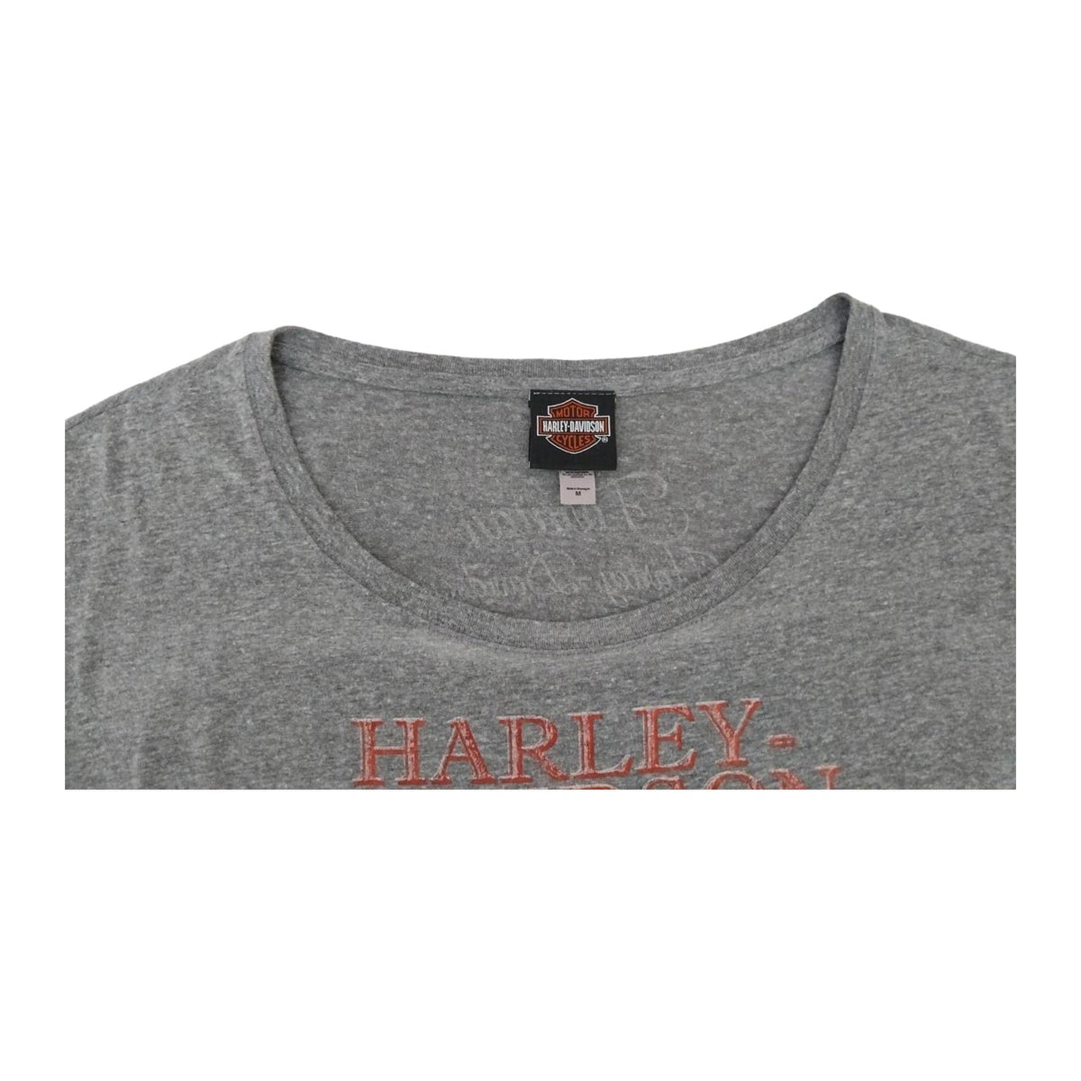 Vintage Harley Davidson Women's Ride Free American Eagle Short Sleeve Grey M