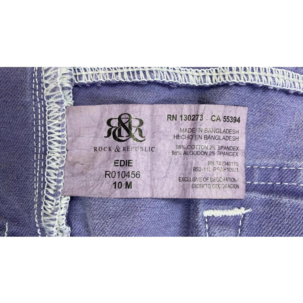 Rock & Republic Women's Edie Micro Flare Denim Lavender Y2K Vintage UK10