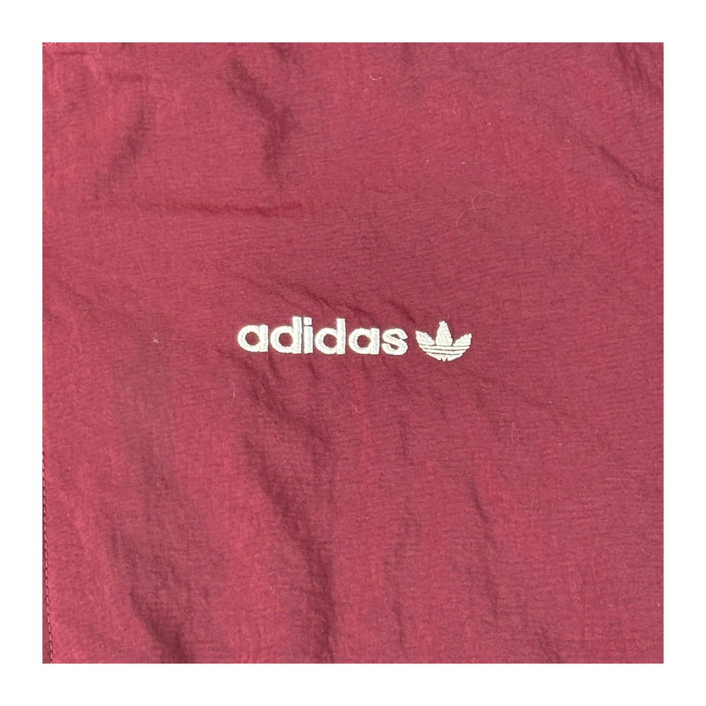 Adidas Originals Trefoil Double Layer Fleece Lined Jacket Burgundy M