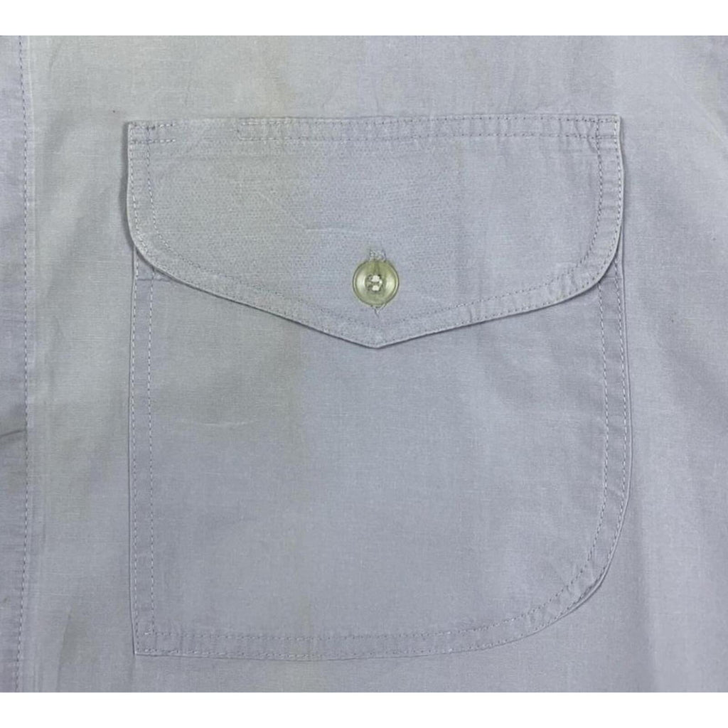 Vintage Japanese Collared Work Button Up Shirt Grey M