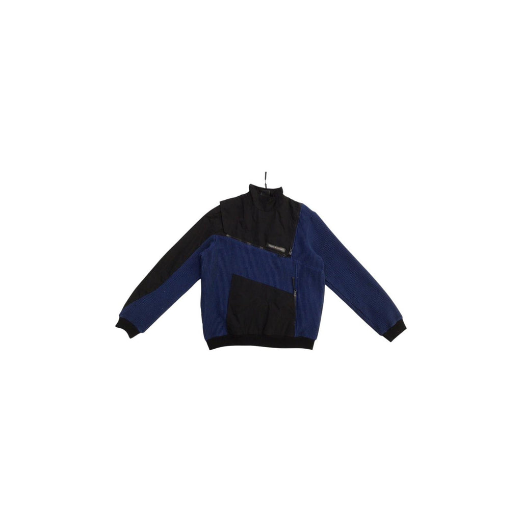 Nasir Mazhar A/W 2016 Men's Two Tone Multi Zip Sweater Blue Size L