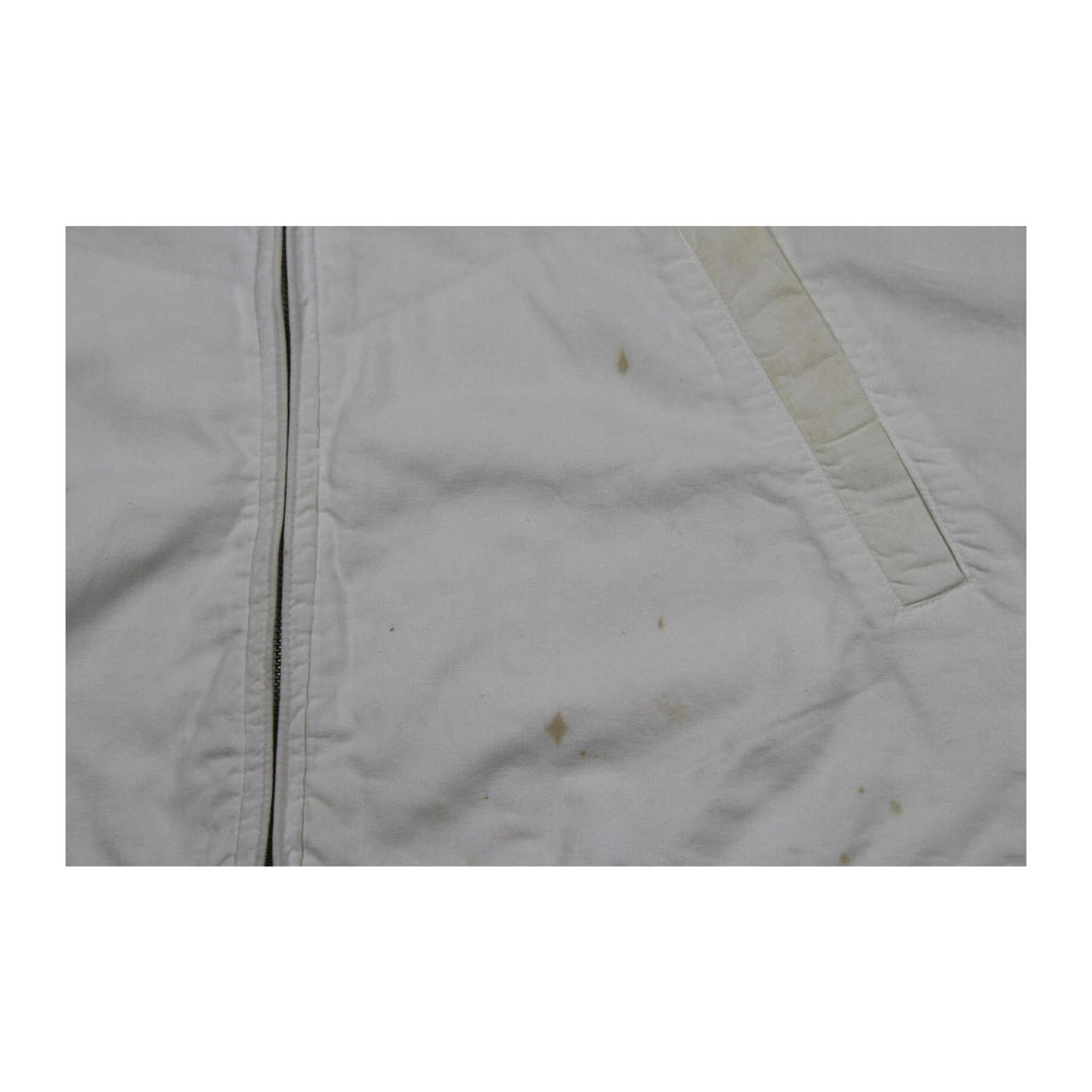 Ceronias Diving Lightweight Long Sleeve Zip Up Hooded Cotton Jacket White L