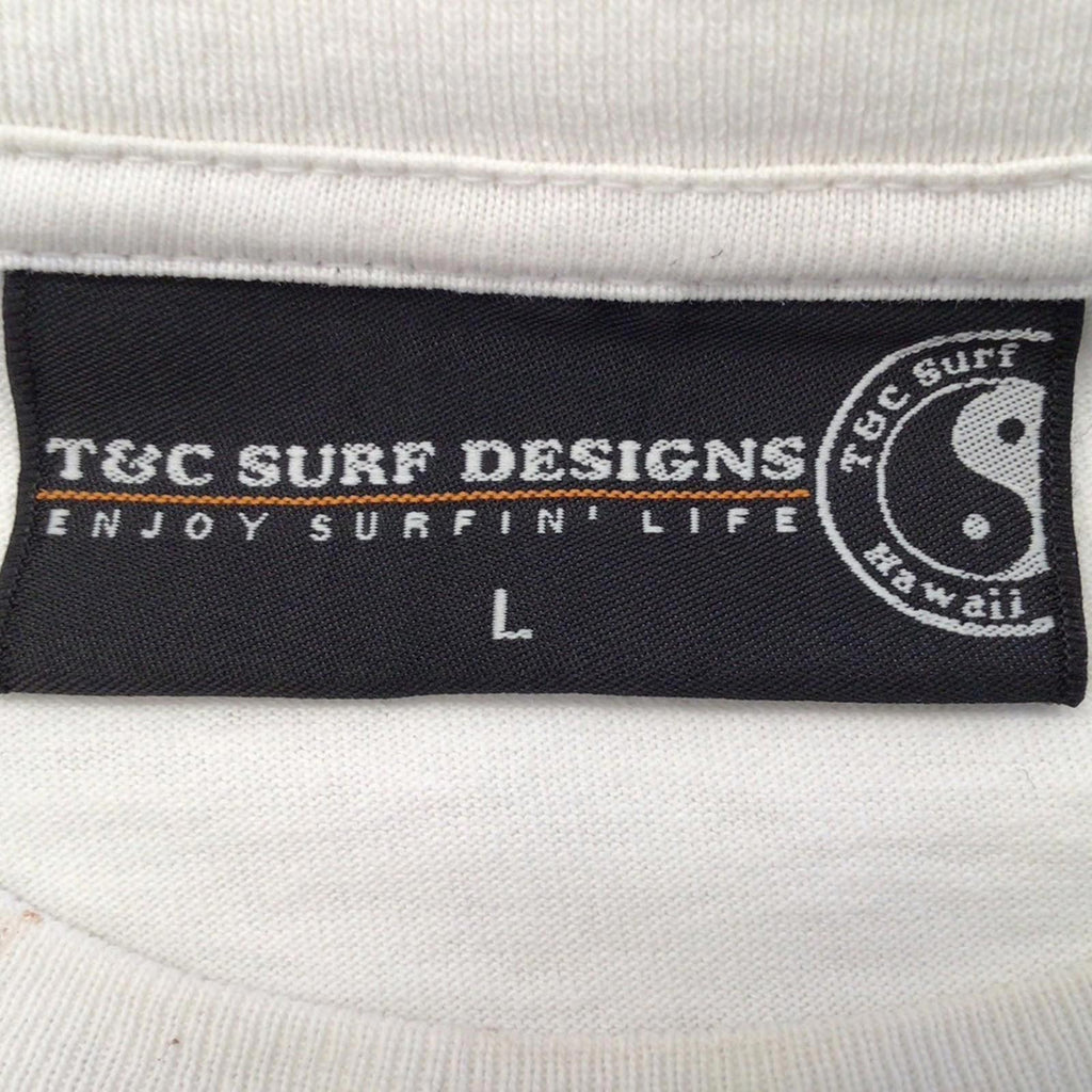 T&C Surf Men's Y2K Dragon Logo Short Sleeve T Shirt White L