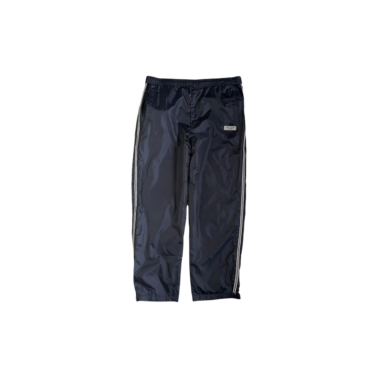 Leyton House Vintage Y2K Korea Fleece Lined Full Zip Track Pants Navy L