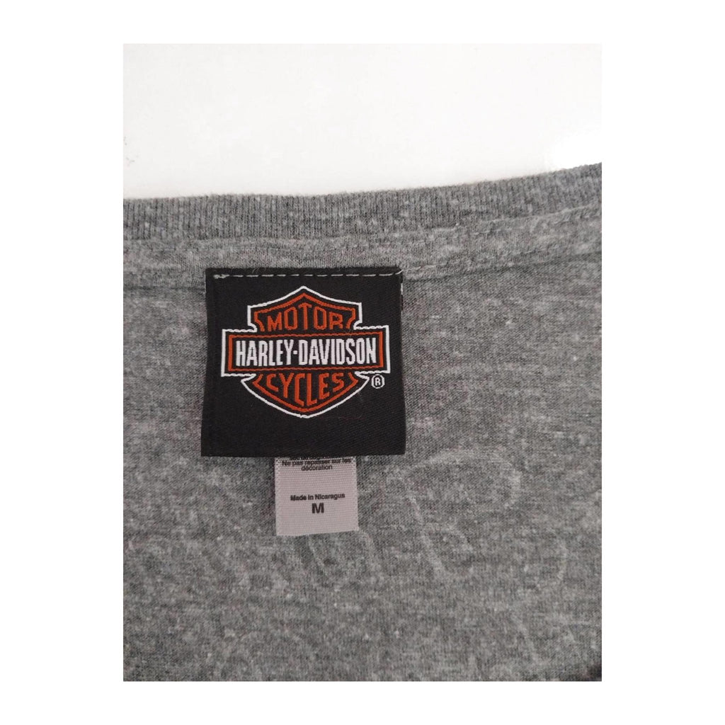 Vintage Harley Davidson Women's Ride Free American Eagle Short Sleeve Grey M