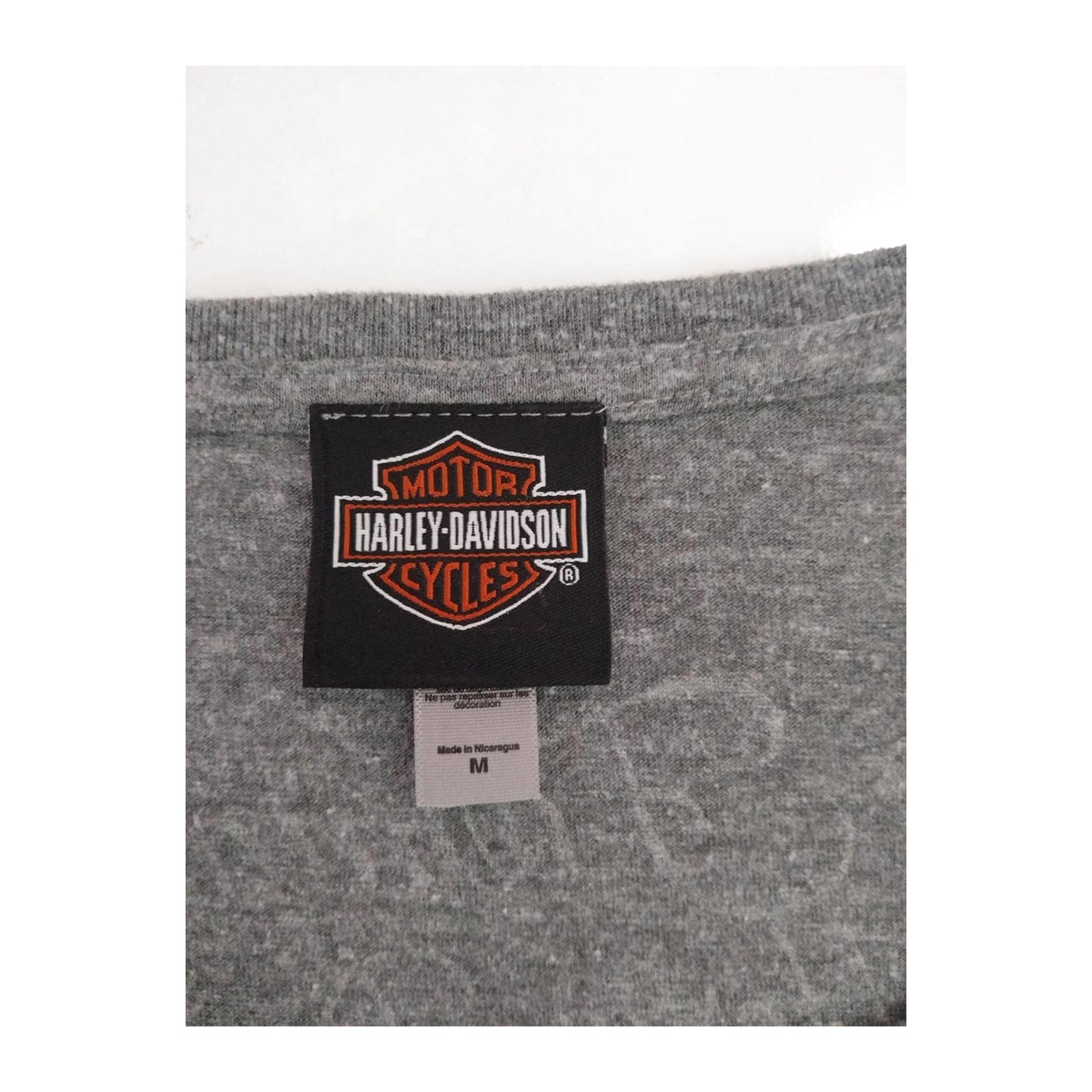 Vintage Harley Davidson Women's Ride Free American Eagle Short Sleeve Grey M