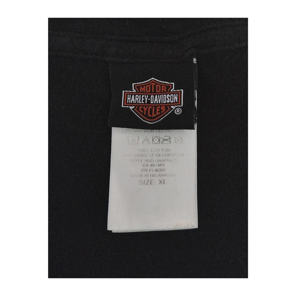 Harley Davidson Women's American Flag Skull Short Sleeve T Shirt Black XL