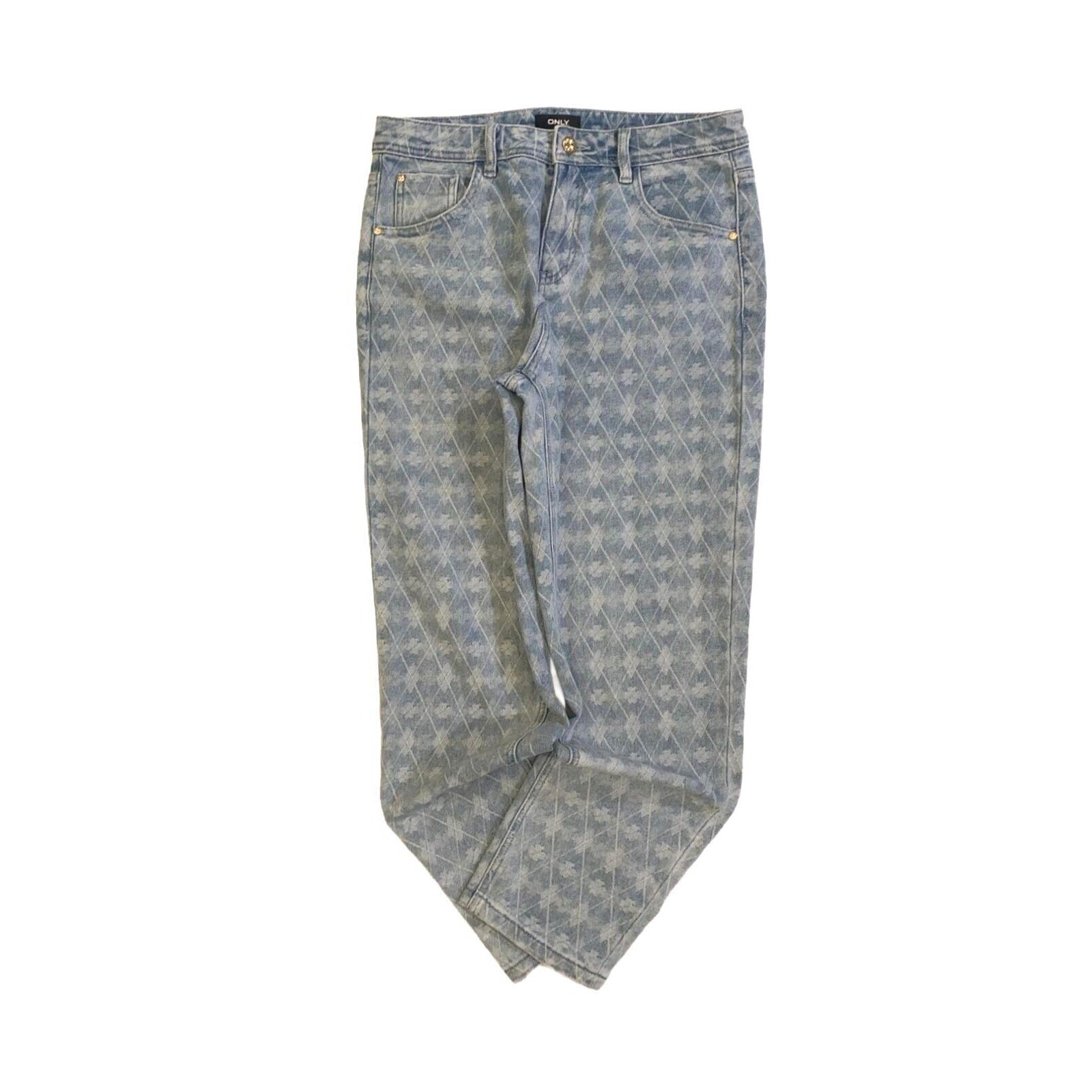 Only Japan Vintage Y2K Clover Print Straight Leg Denim Jeans 10