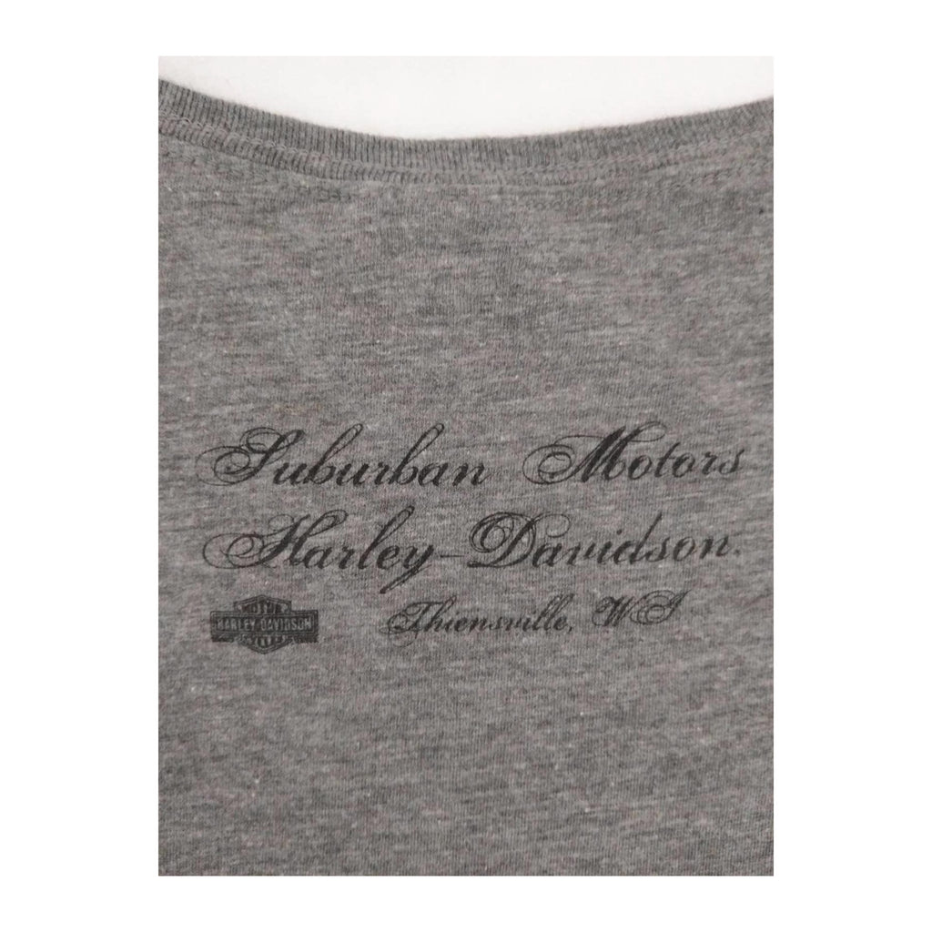 Harley Davidson Women's Bedazzled Eagle Graphic Short Sleeve T Shirt Grey 2XL