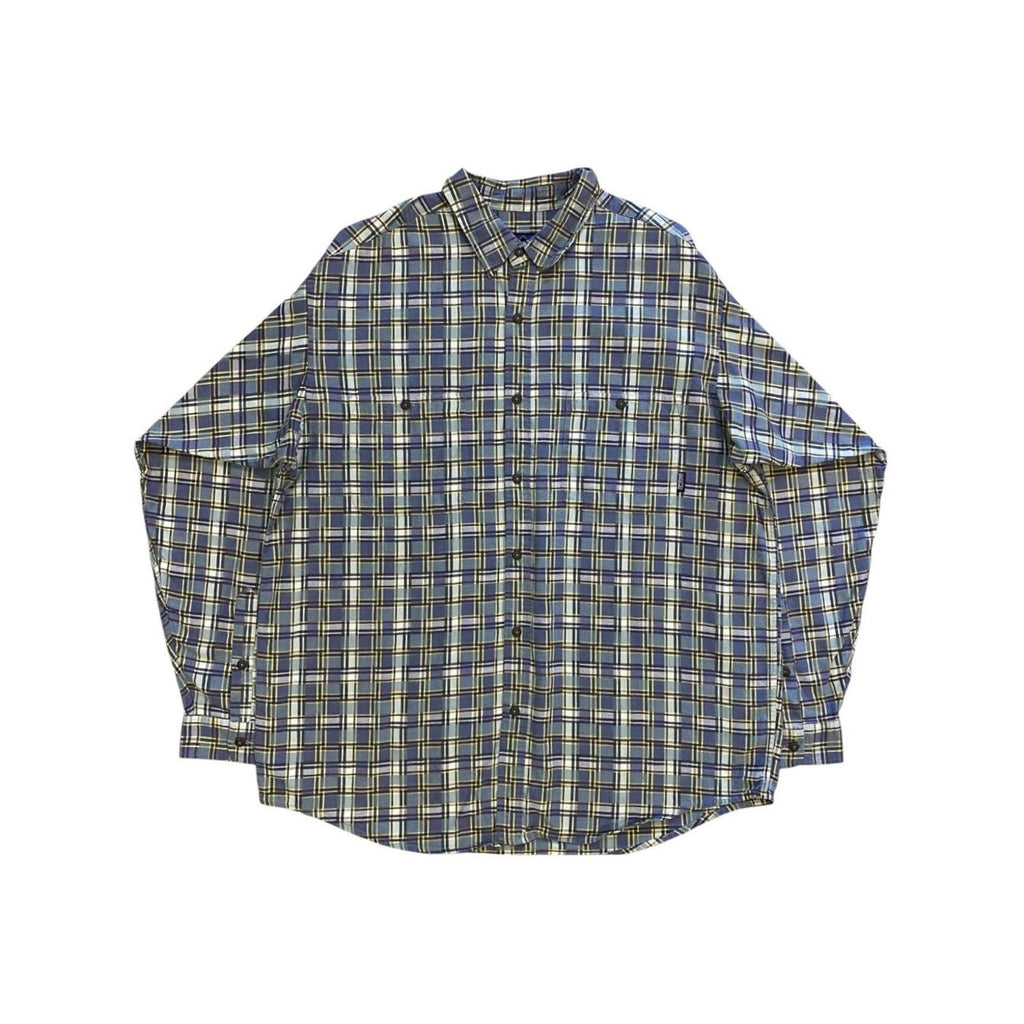 Patagonia Vintage Plaid Shirt loose Fit 1990's Purple Grey Mens L