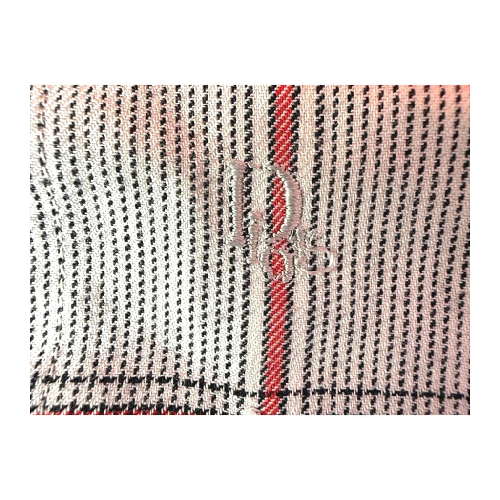 Christian Dior Monsieur Men’s Shirt 1980’s Vintage Pale Grey Red M