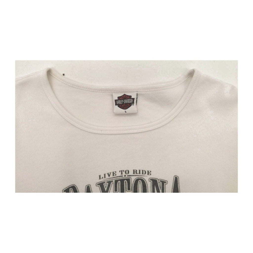 Harley Davidson Daytona 2006 Scoop Neck T Shirt White L