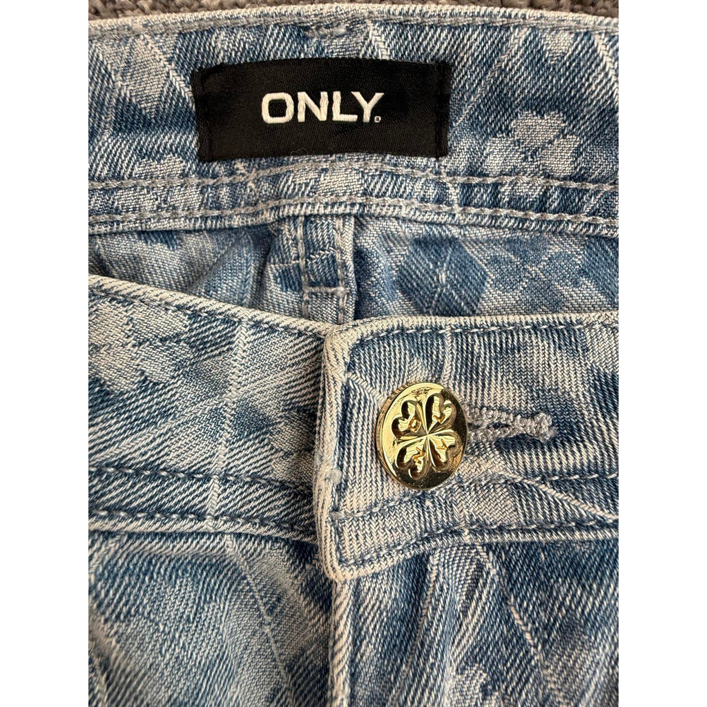 Only Japan Vintage Y2K Clover Print Straight Leg Denim Jeans 10