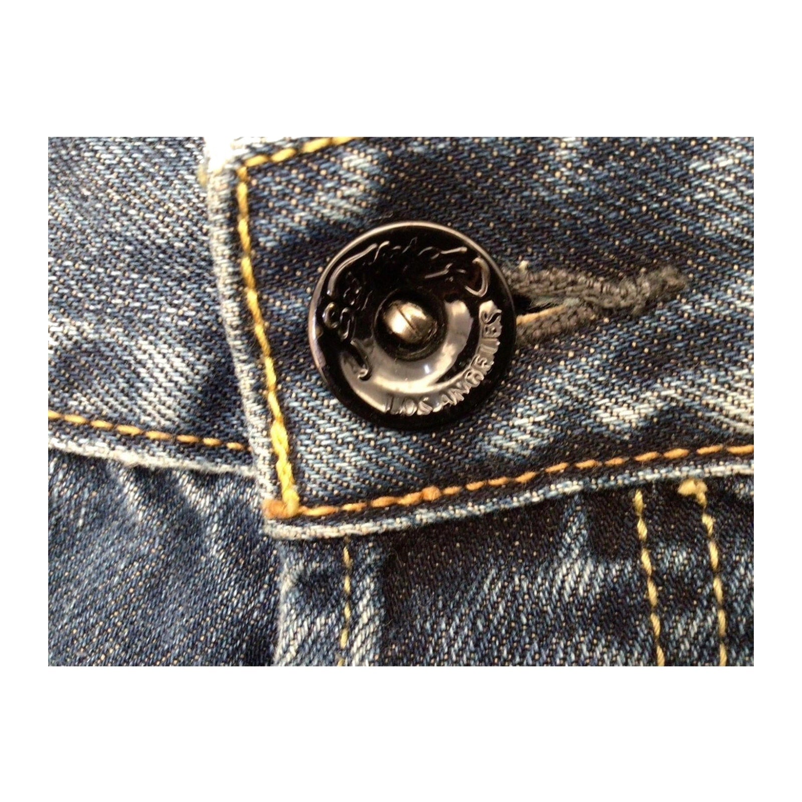 Ed Hardy Y2K Embroidered Distressed Denim Jeans W38 L34