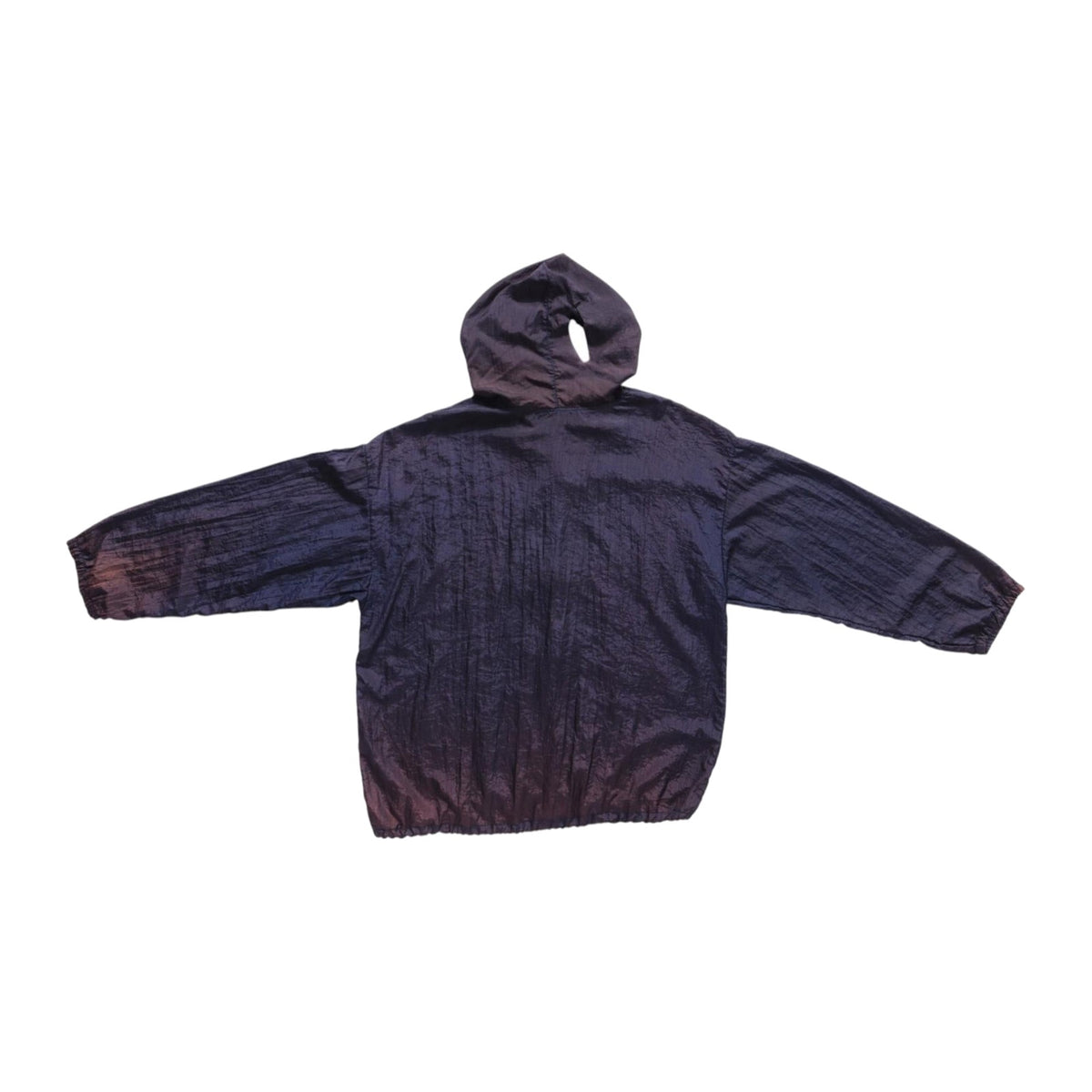 Vintage japan y2k Baggy Fit Full Zip Hooded Ombre Windbreaker Navy Brown L
