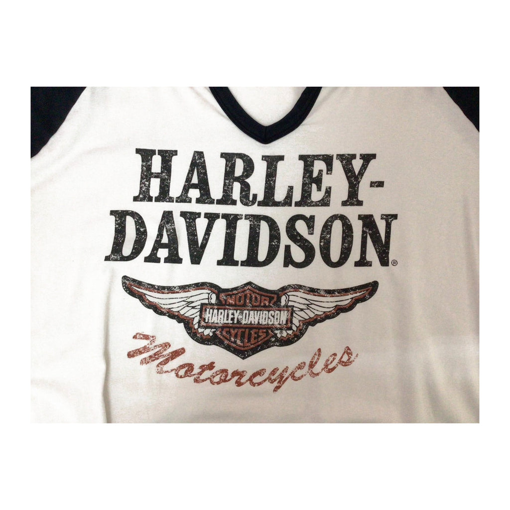 Harley Davidson Women's Baseball Style T Shirt White 2XL
