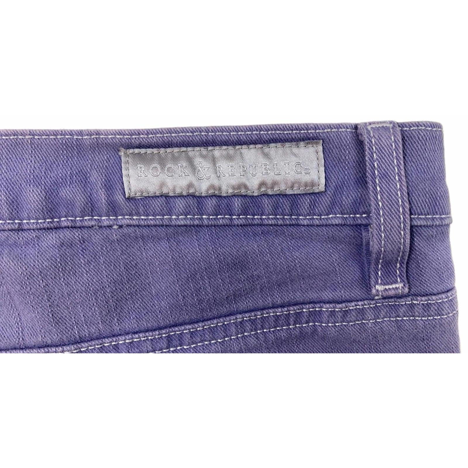 Rock & Republic Women's Edie Micro Flare Denim Lavender Y2K Vintage UK10