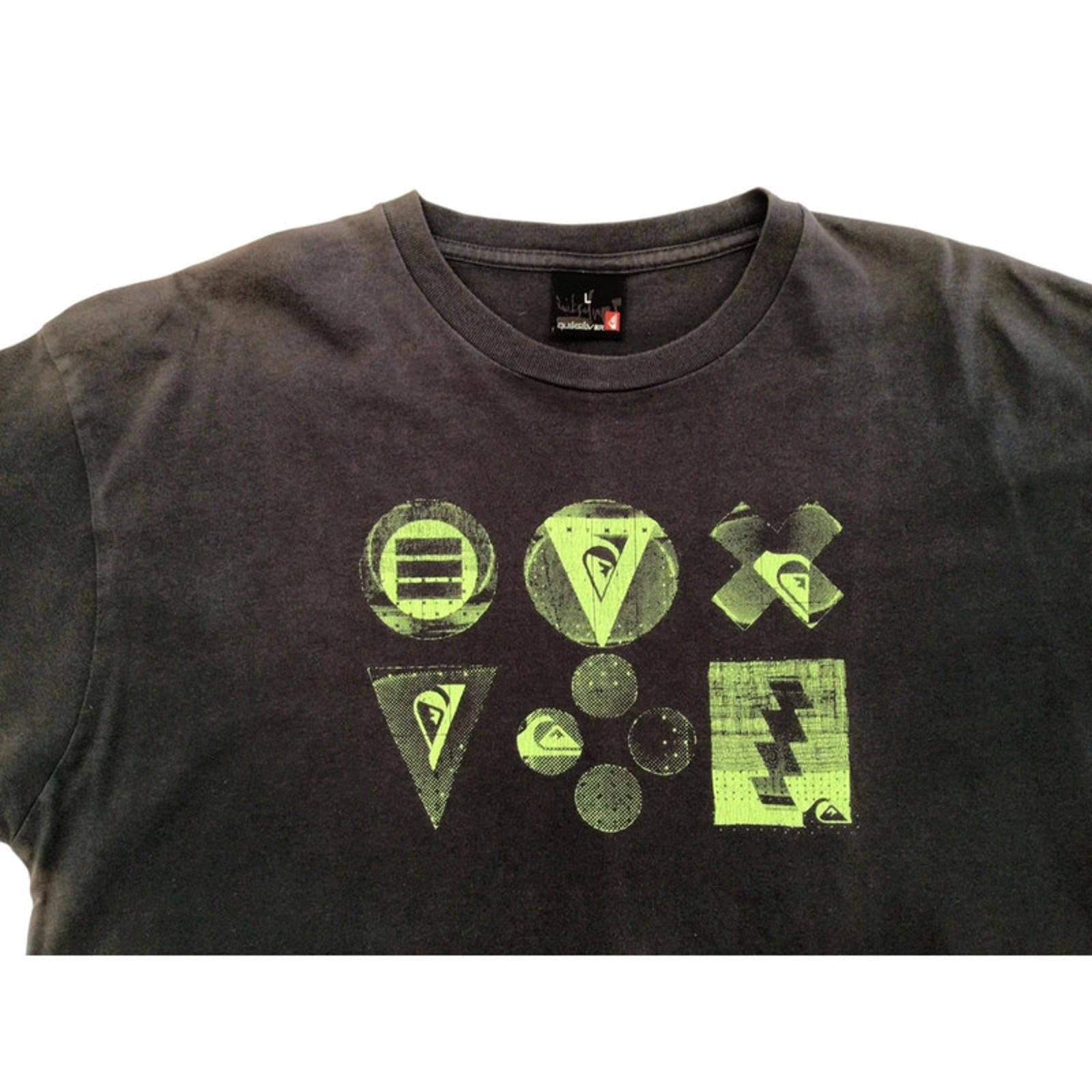 Quiksilver Men's Y2K Surf Short Sleeve Graphic T Shirt Black L